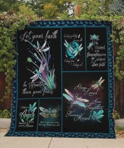 Dragonfly Let Your Faith Be Greater Than Your Fears Quilt Bedding Set