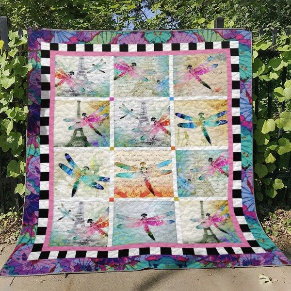 Dragonfly Picture Collection Quilt Bedding Set
