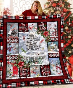Dragonfly Those We Love Don't Go Away They Walk Beside Quilt Bedding Set