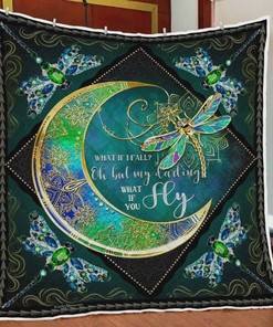 Dragonfly What If You Fall Oh But My Darling What If You Fly Quilt Bedding Set