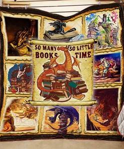Dragon's Inspired Reading Quilt Bedding Set for Book Lovers