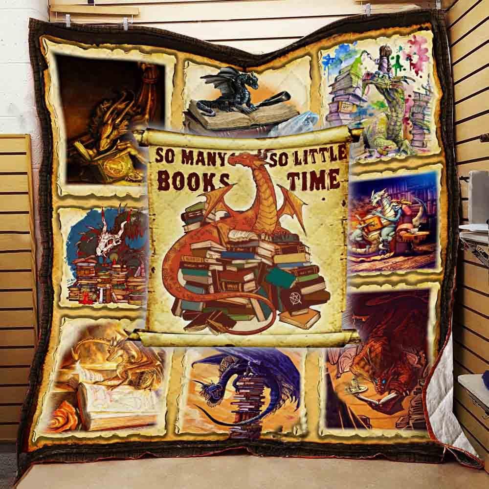 Dragon's Inspired Reading Quilt Bedding Set for Book Lovers