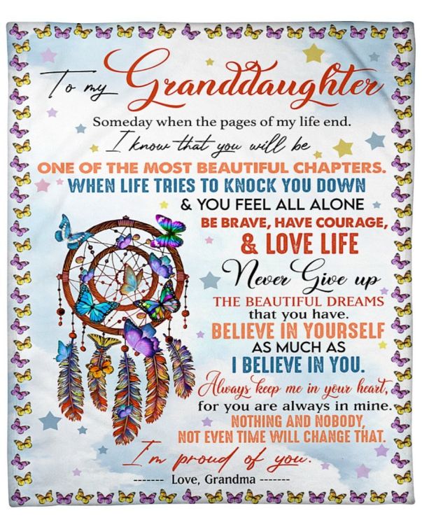 Dream Catcher Butterfly To My Granddaughter Bed Set for Girls