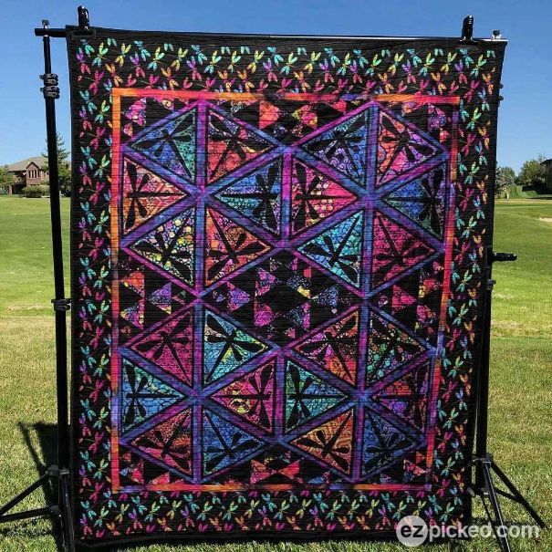 Dreamy Galaxy Dragonflies Quilt Bedding Set for Nature Lovers