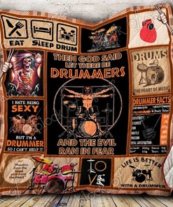 Drummer Quilt Blanket - Fear No Evil Bedding for Fans