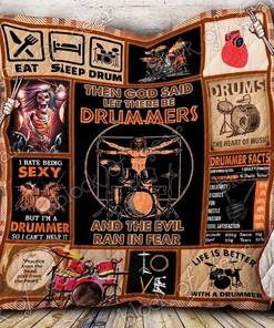 Drummer Then God Said Let There Be rummers rummer Quilt Blanket for Drummers and Music Enthusiasts