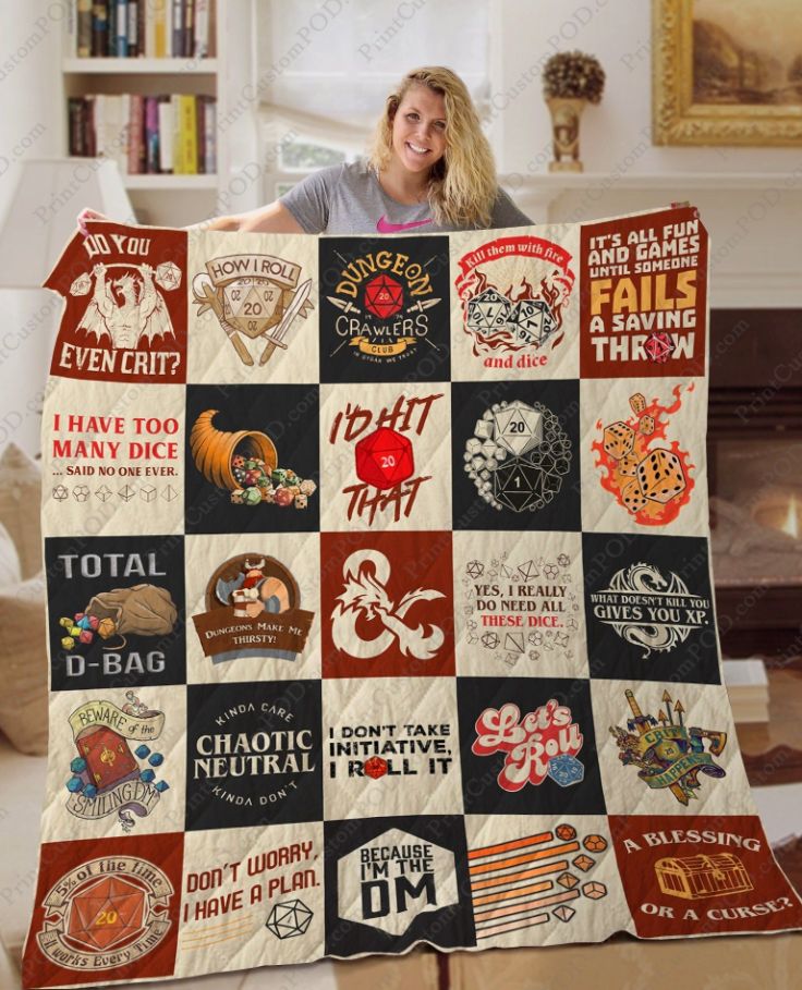Dungeons And Dragons D&D Game Vintage Quilt Bed Set for Boys Ver4