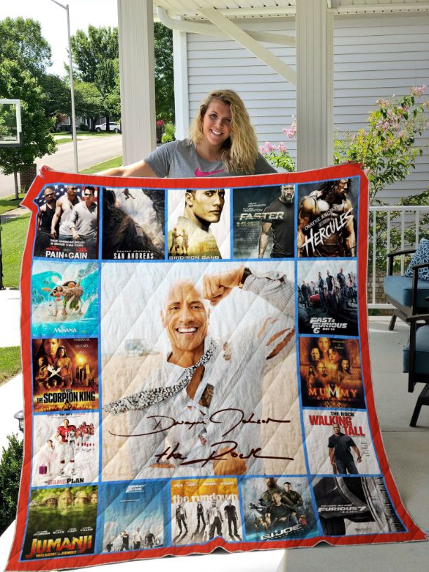 Dwayne Johnson The Rock Film Collection Quilt Bedding Set for Movie Lovers