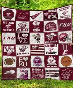 EKU Eastern Kentucky Colonels Ncaa Quilt Bedding Set for Girls