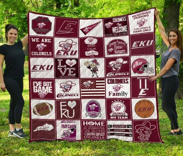EKU Eastern Kentucky Colonels Ncaa Quilt Bedding Set for Girls