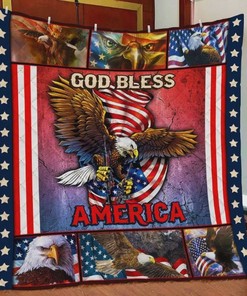 Eagle God Bless America Great Customized Quilt Bedding Set - Patriotic and Inspiring Design