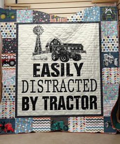Easily Distracted By Tractor Inspired Quilt Bedding Set - Perfect for Any Farmer