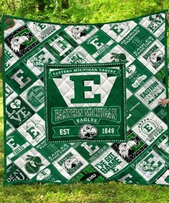 Eastern Michigan Eagles Ncaa Quilt Bedding Set for Teens