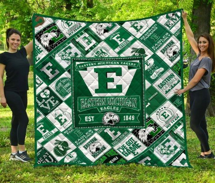 Eastern Michigan Eagles Ncaa Quilt Bedding Set for Teens
