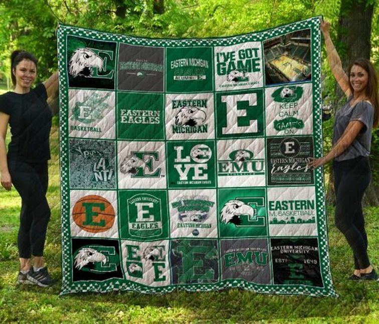 Eatern Michigan Eagles Collection Loved Ncaa Quilt Bedding Set - A Must Have for Fans