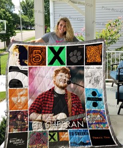 Ed Sheeran Albums Co Poster Quilt Blanket, Ideal for Singer-Songwriter Fans