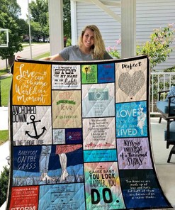 Ed Sheeran Lyrics Collection Quilt Blanket Bed Set for Girls