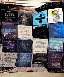 Ed Sheeran Lyrics Quilt Bedding Set for Music and Poetry Lovers