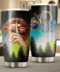 Edmonton Oilers NHL Tumbler - Best Mom Ever with Lovely Flower Design - G Fanatics
