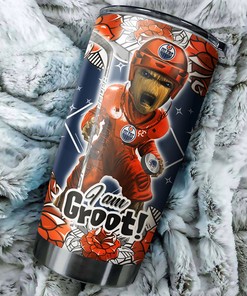 Edmonton Oilers NHL Tumbler: I Am Groot Design Tumbler for NHL Fans, Perfect for Any Occasion