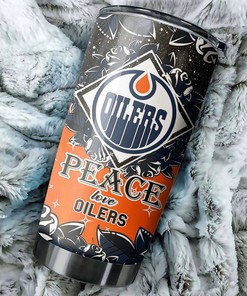 Edmonton Oilers NHL Tumbler: Peace Love Design Tumbler for NHL Fans, Ideal for Any Occasion