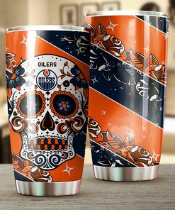 Edmonton Oilers NHL Tumbler - Skull Design Tumbler for NHL Fans