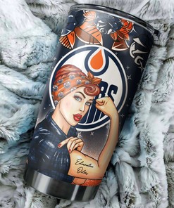 Edmonton Oilers NHL Tumbler - Strong Best Mom Ever Design Tumbler