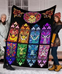 Eevee Evolution Pokemon Quilt Bedding Set