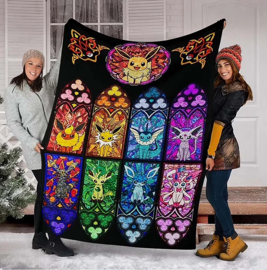 Eevee Evolution Pokemon Quilt Bedding Set