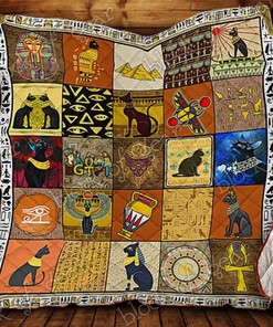 Egyptian Cat Quilt Blanket - A Unique and Beautiful Quilt Bedding Set for Cat Lovers
