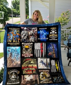 Electricians Do It in All Positions Quilt Blanket - Great for Electricians