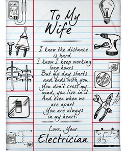 Electrician's Wife You Are Always In My Heart: Quilt Bedding Set for Girlfriend with Personalized Blanket