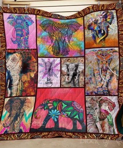 Elegant Elephant on Hippie Quilt Blanket: Be Classy in Comfort