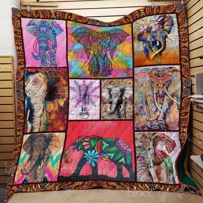 Elegant Elephant on Hippie Quilt Blanket: Be Classy in Comfort