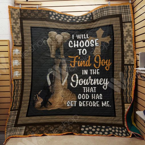 Elephant I Will Choose To Find Joy Elephant Quilt Bedding Set