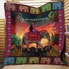 Elephant Quilt Blanket featuring a Girl Riding an Elephant and Angel Walking with You