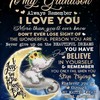Elephant To My Grandson Believe In Yourself Fleece Blanket - Perfect Gifts for Grandsons