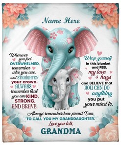Elephant and Flower Quilt Bedding Set for Granddaughter from Grandma