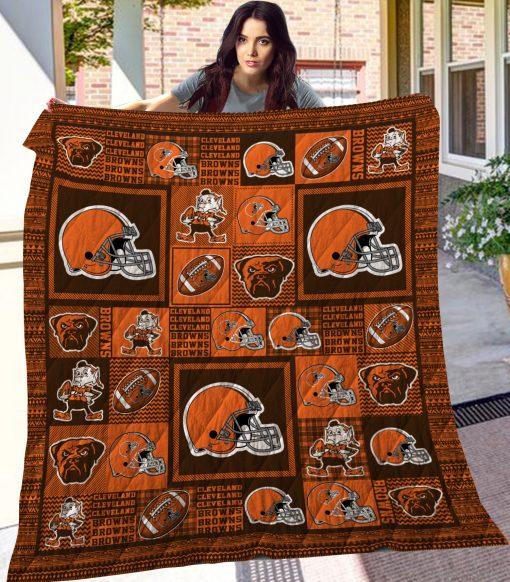 Elevate Your Bedding with Cleveland Browns Quilt Blanket LC5