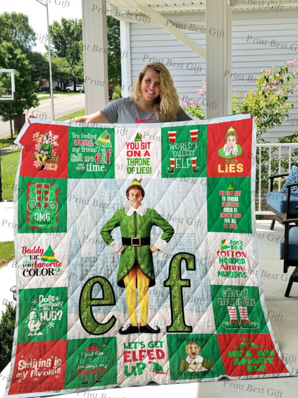 Elf Christmas 16th Anni Quotes Collection Quilt Bedding Set