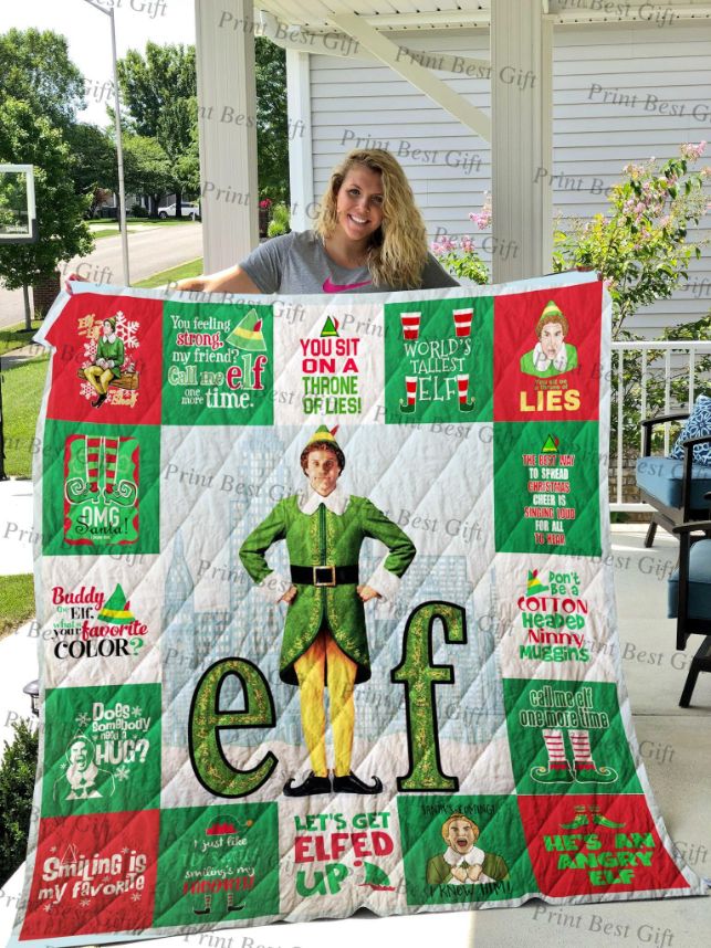 Elf Christmas Poster Vintage Bed Set