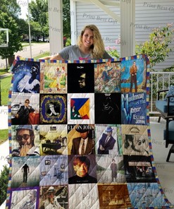 Elton John Discography Poster Collection Quilt Bedding Set