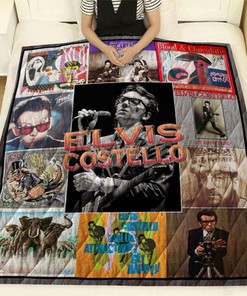Elvis Costello Inspired Quilt Bedding Set for Fans of Rock Music Legends