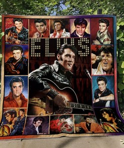 Elvis Presley Vintage Music Quote Quilt Bedding Set for Fans