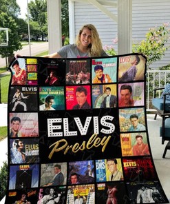 Elvis Presley's Greatest Hits Quilt Blanket 01195 for Music Fans