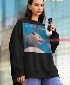 Embrace the vintage with this Eat Trash Get Cash Possums Sweater including Raccoon Tanuki and Possums