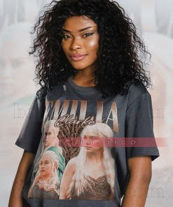Emilia Clarke Retro 90s Khaleesi Dragons - Homage Tshirt Fan Tees with Vintage Shirt for Game of Thrones Fans