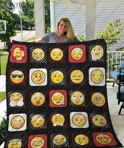 Emojis Funny Quilt Bedding Set - Quirky and Fun Quilt Set for Emoji Lovers
