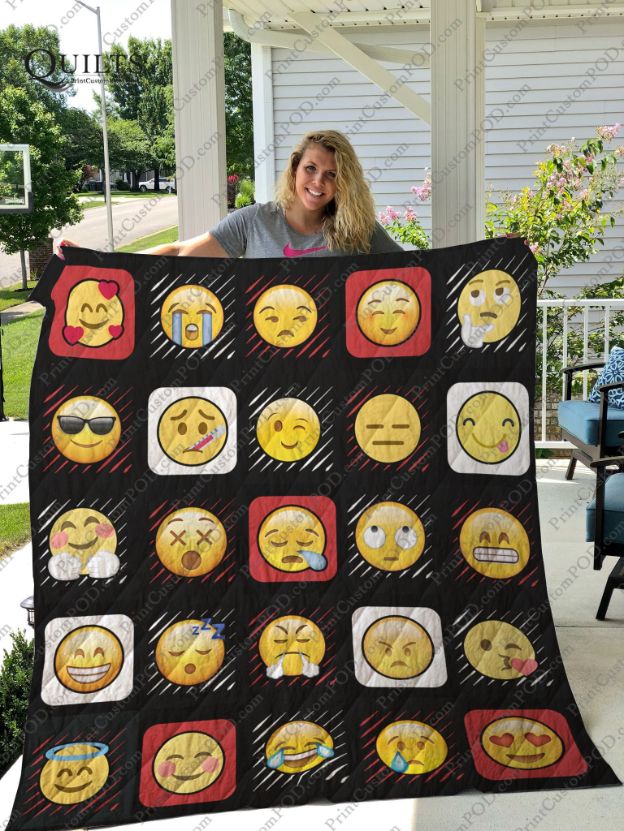 Emojis Funny Quilt Bedding Set - Quirky and Fun Quilt Set for Emoji Lovers