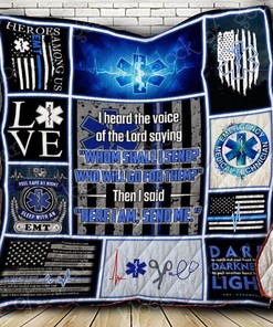 Emt Paramedic Thin White Line Quilt - Show your love and support for EMTs with this Thin White Line quilt